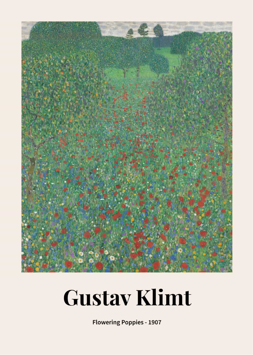 Kwitnące maki autorstwa Gustava Klimta plakat