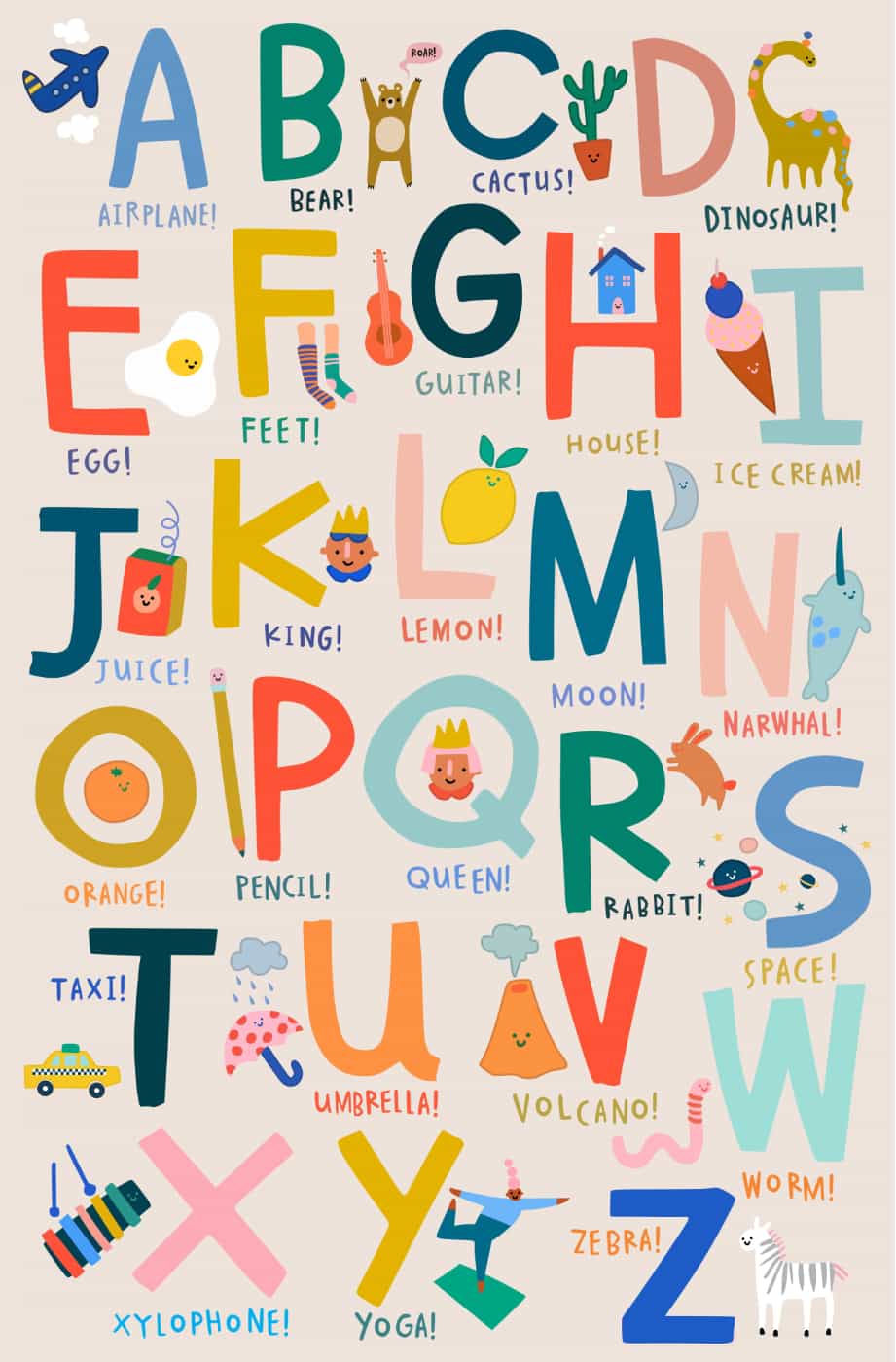 Kolorowy alfabet plakat