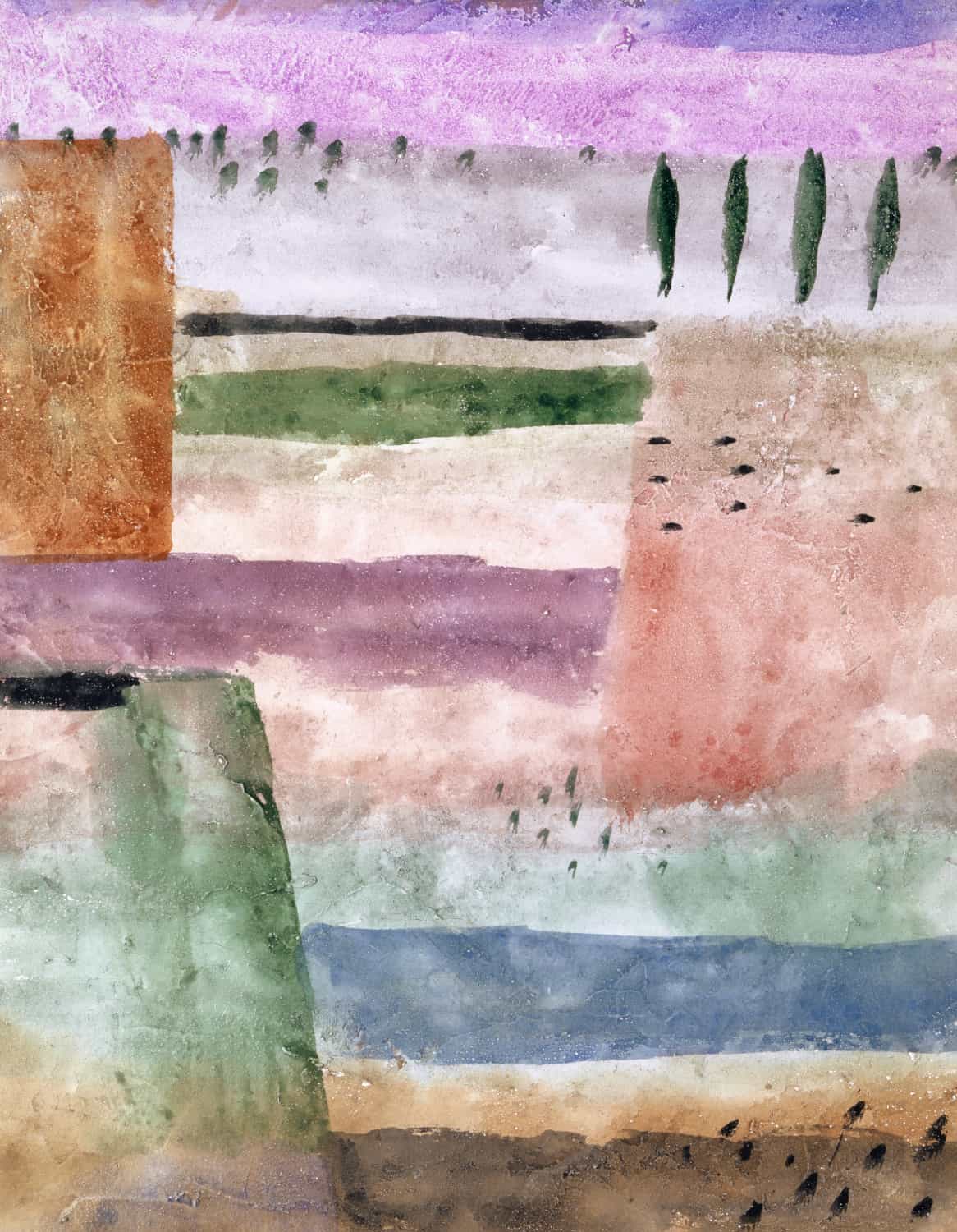 Landscape with Poplars by Paul Klee poster