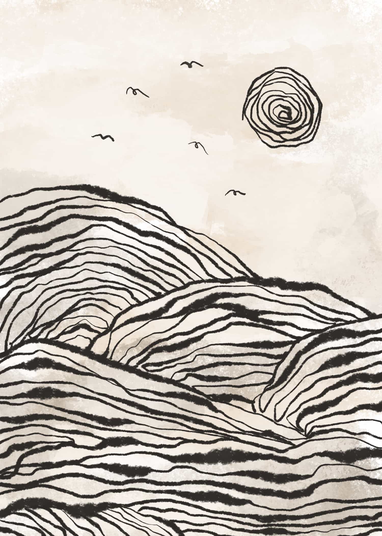 Line Art Landscape poster