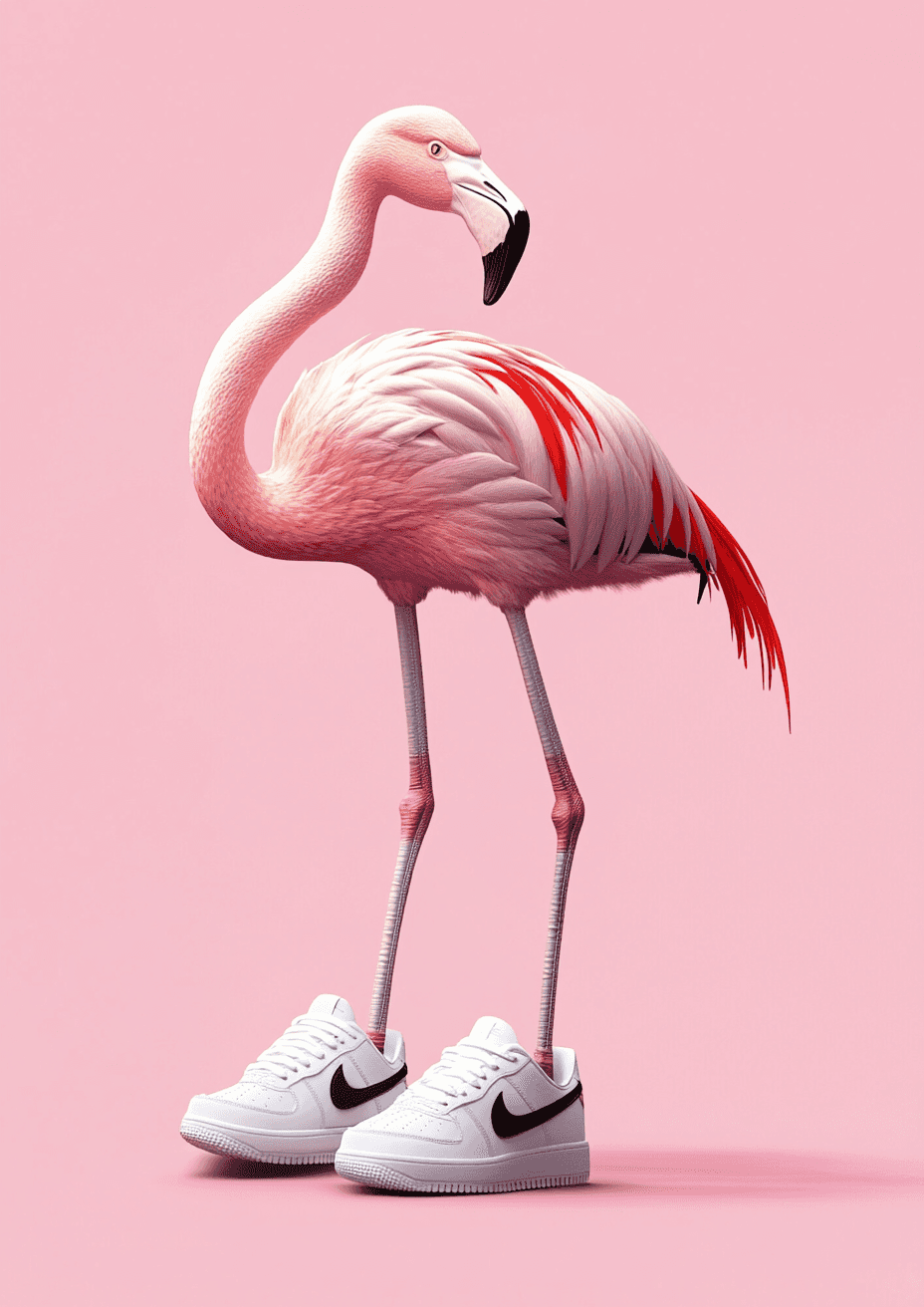 Flamingo in Sneakers poster